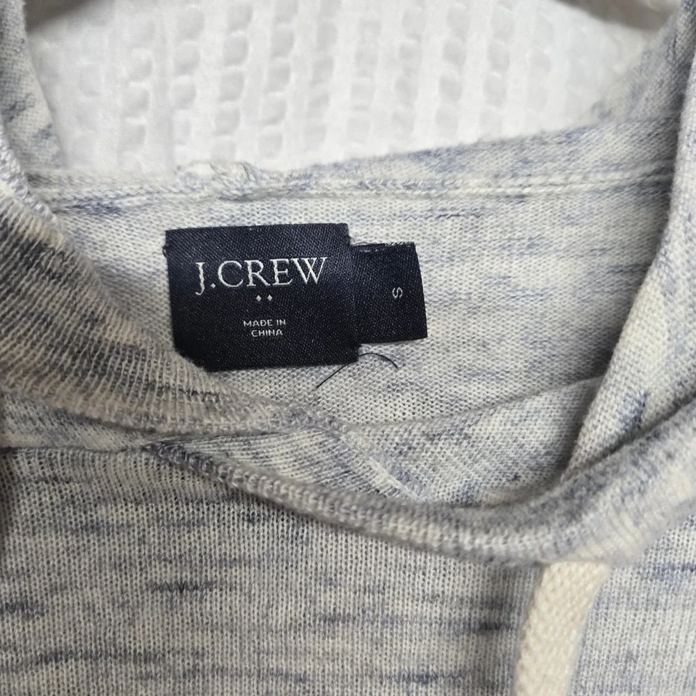 J. Crew Mens Small Blue White Space Dye Knit Hoodie Pullover Sweater